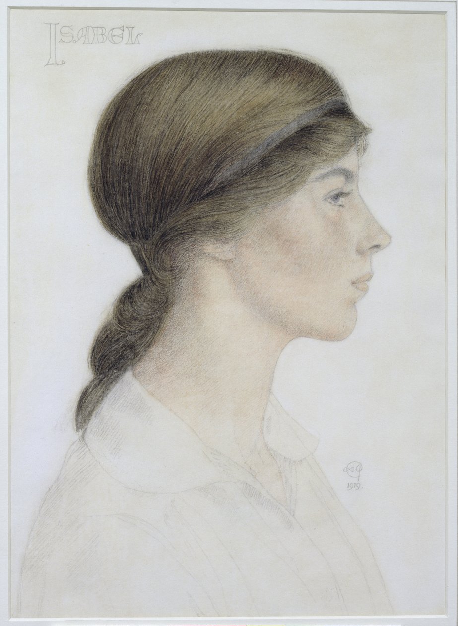 Isabel Margaret Jordan, 1919 (wc és ceruza papíron) alkotó: Arthur Joseph Gaskin