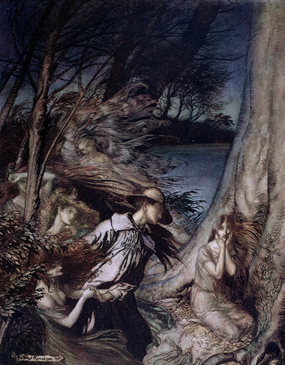 Tündér illusztráció, 1912 (színes litó) alkotó: Arthur Rackham