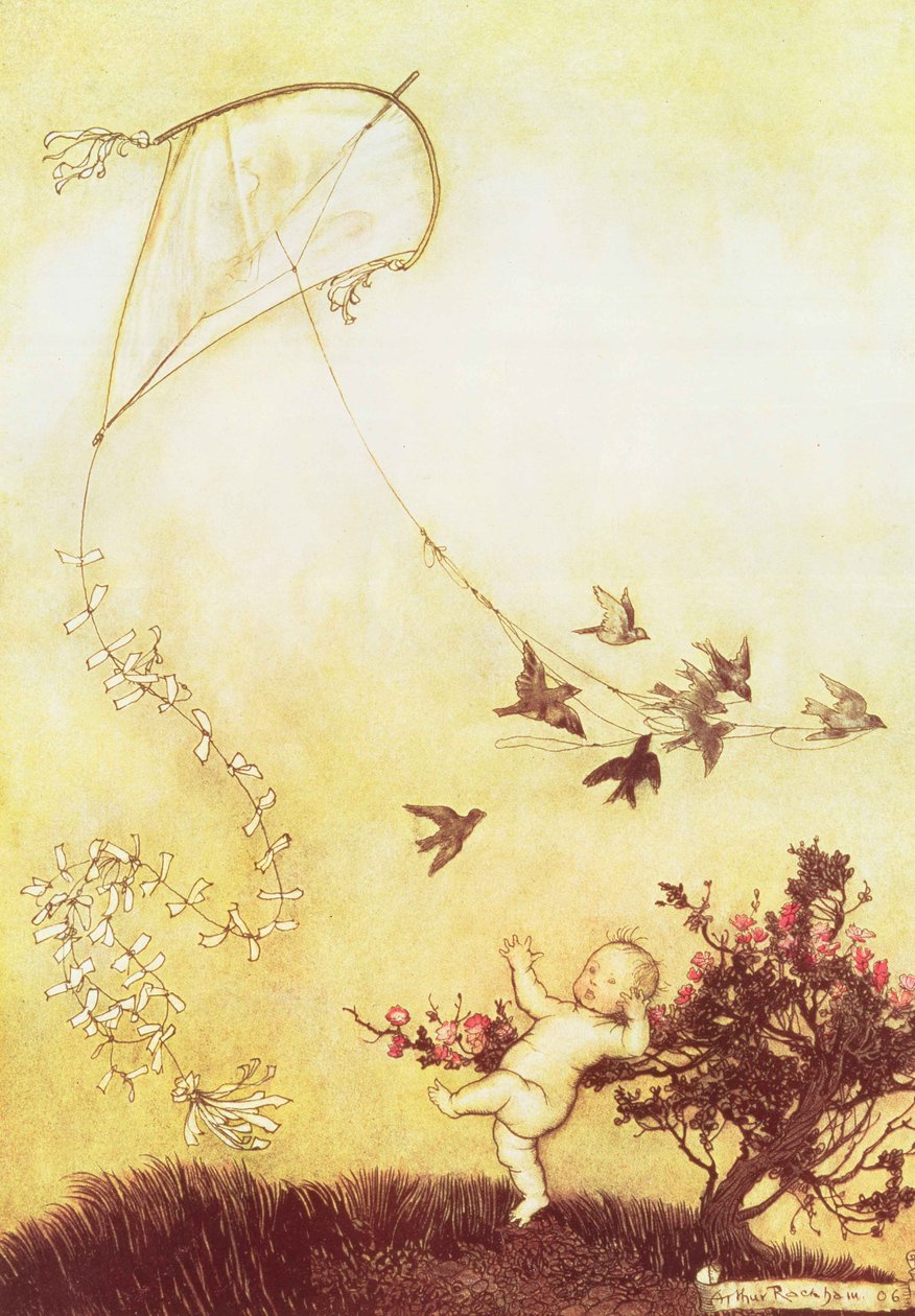 Sárkányrepülés a Kensington Gardensben a „Peter Pan a Kensington Gardensben”, J. M. Barrie, 1906 alkotó: Arthur Rackham