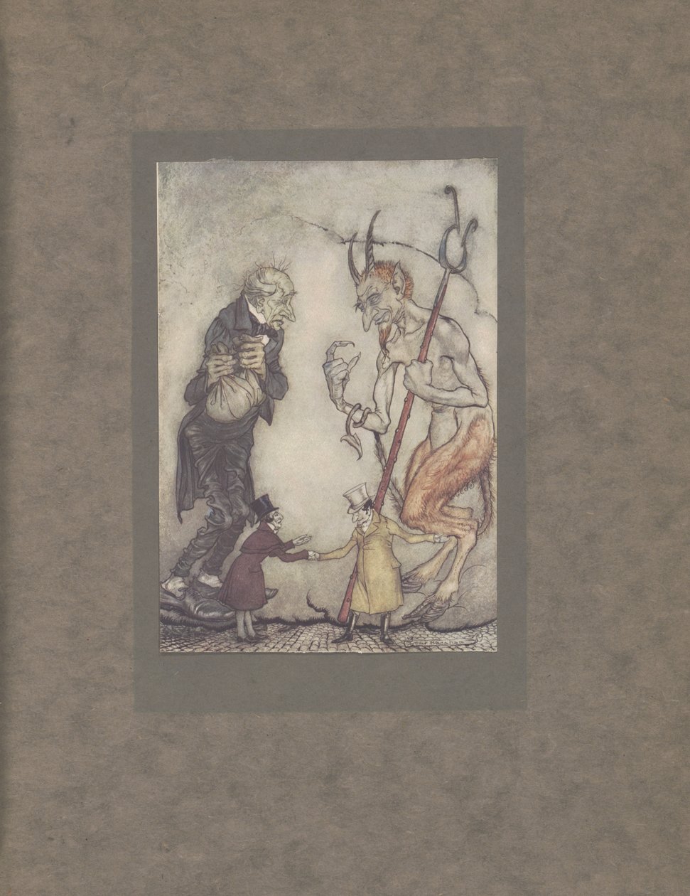 "Az öreg Scratch végre megkapta a magáét, hé", 1915 alkotó: Arthur Rackham