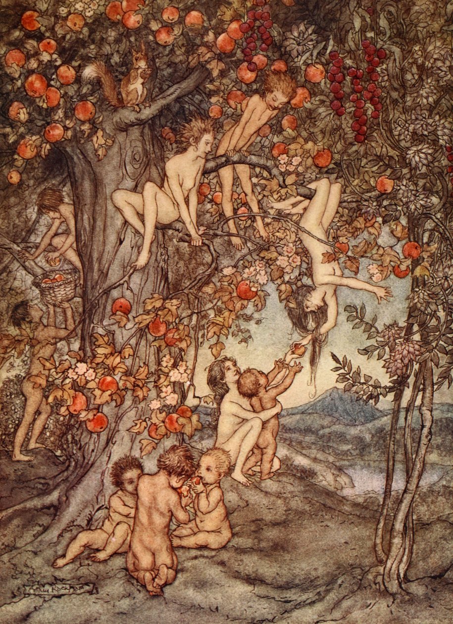 Nem volt veszély, semmi baj, illusztráció Nathaniel Hawthorne „A csodakönyv lányoknak és fiúknak” című művéből, 1928 alkotó: Arthur Rackham