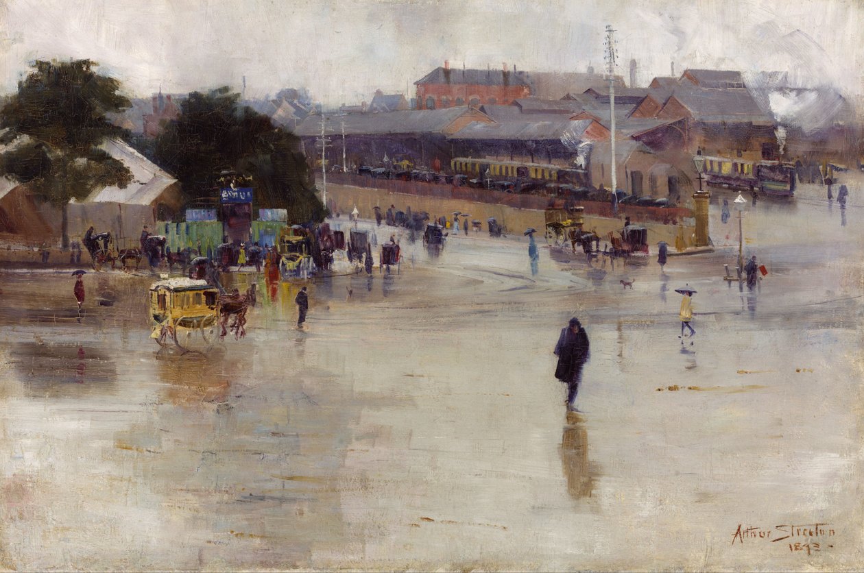 A vasútállomás, Redfern alkotó: Arthur Streeton