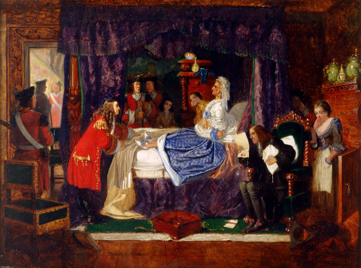 Halálágyi jelenet (olaj, vászon) alkotó: Arthur Boyd Houghton