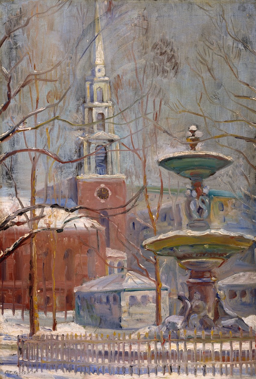 Park Street, Boston Commons, 1910-20 alkotó: Arthur Clifton Goodwin