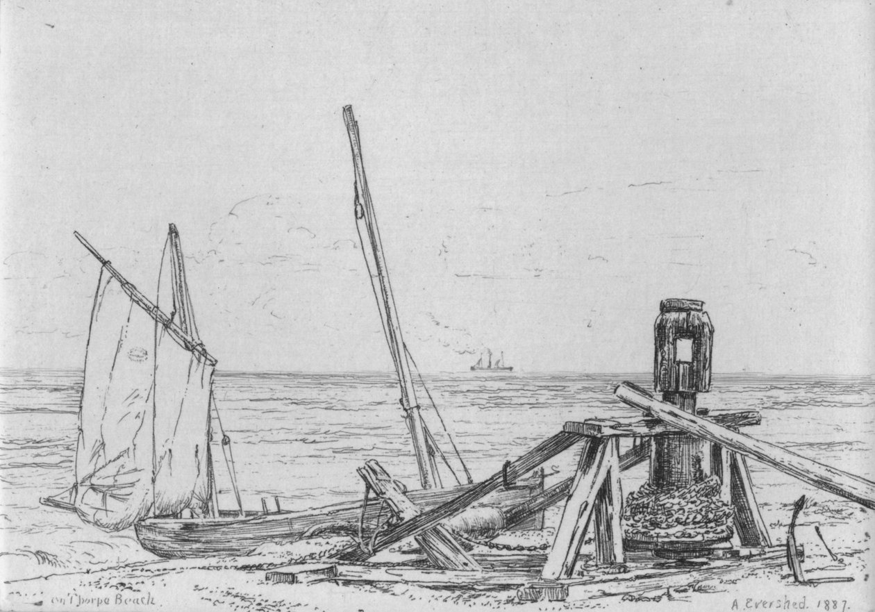 "A Thorpe Beachen", 1887. alkotó: Arthur Evershed