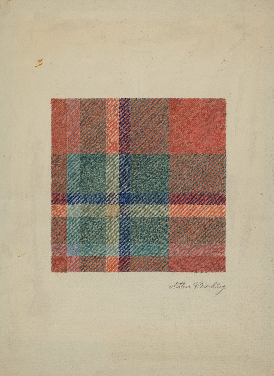 Kockás gyapjútakaró, c. 1938. alkotó: Arthur G. Merkley