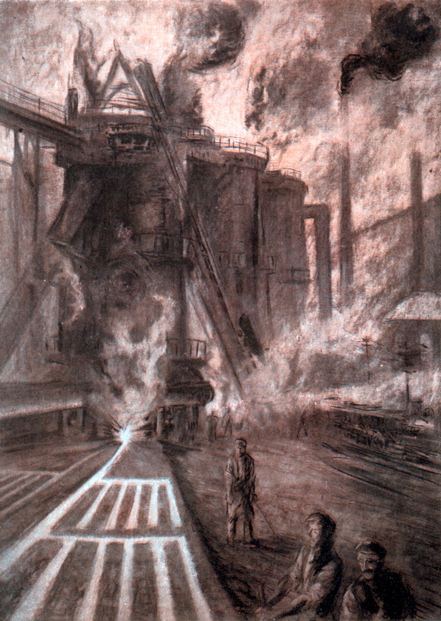 „A Blast Furnace megérintése”, 1920 alkotó: Arthur Garratt