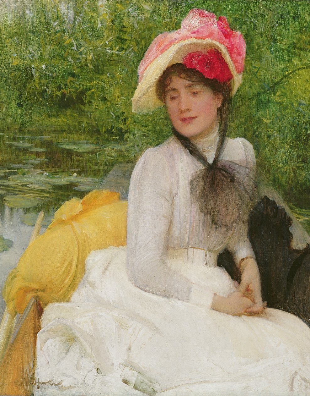 Lány egy puntban alkotó: Arthur Hacker