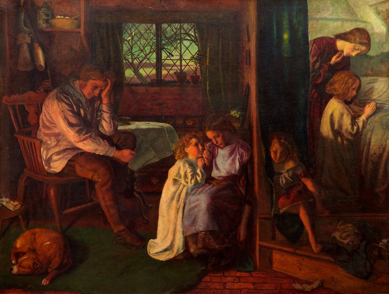 Lefekvés, 1862 alkotó: Arthur Hughes