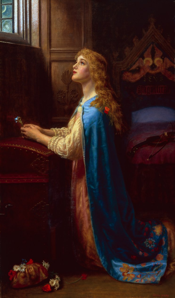"Forget me Not" (olaj, vászon) alkotó: Arthur Hughes