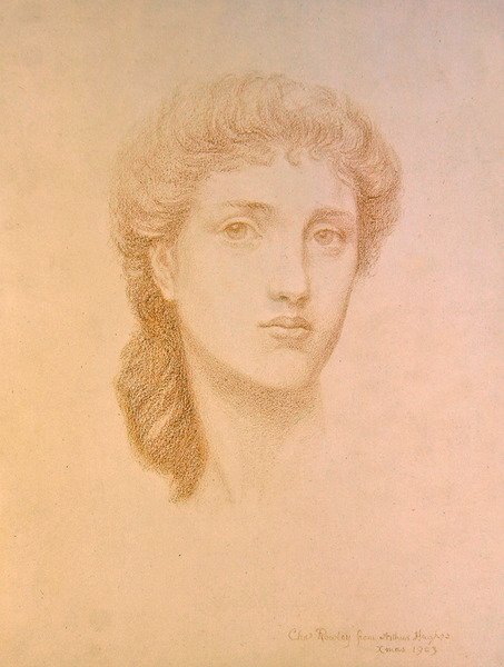 Egy lány feje alkotó: Arthur Hughes