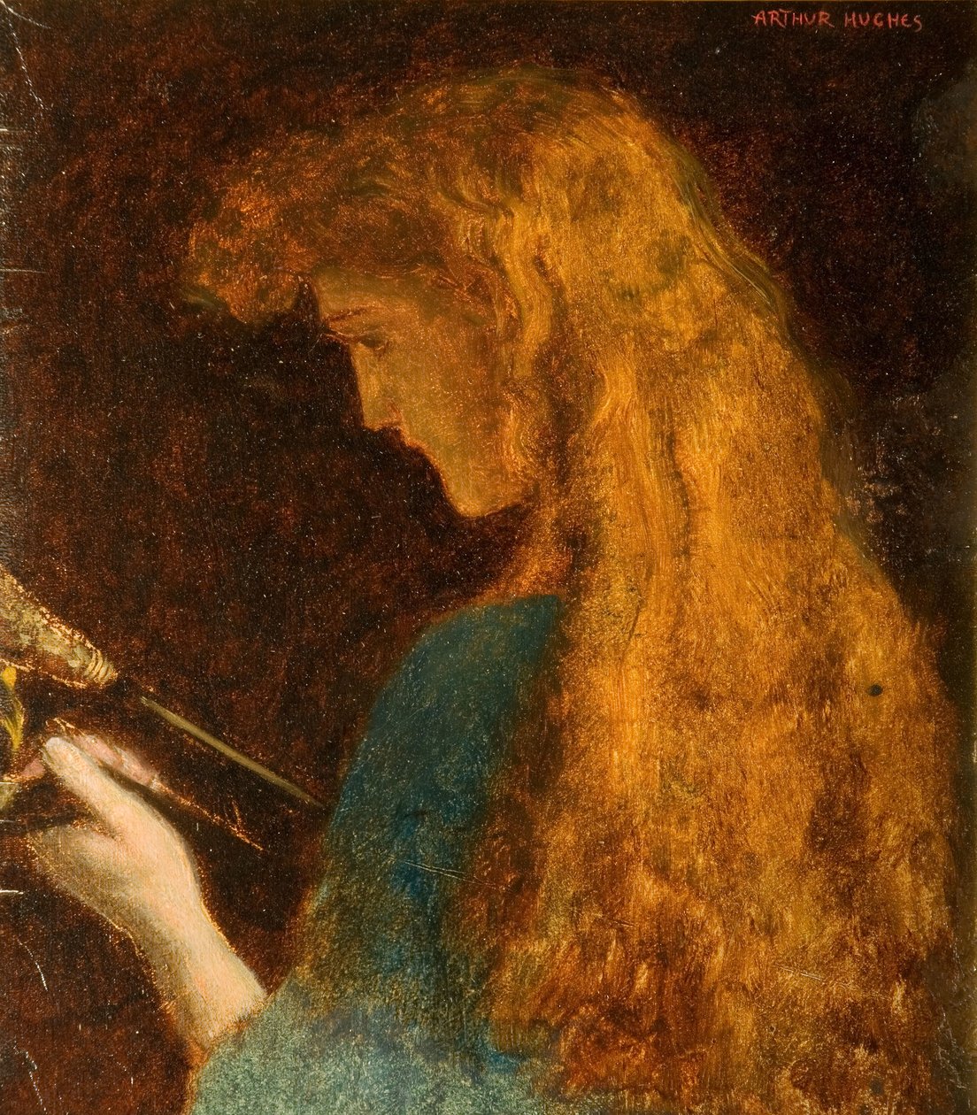 Tanulmány egy lányfejről, 1880-1886. alkotó: Arthur Hughes