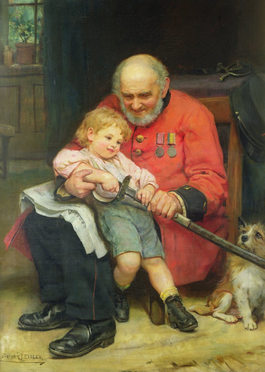 Egy fiatal brit (olaj, vászon) alkotó: Arthur John Elsley