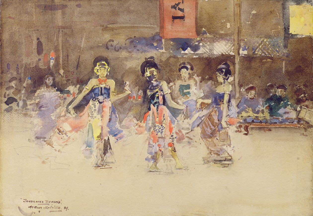 A jávai táncosok, 1889 (wc papíron) alkotó: Arthur Melville