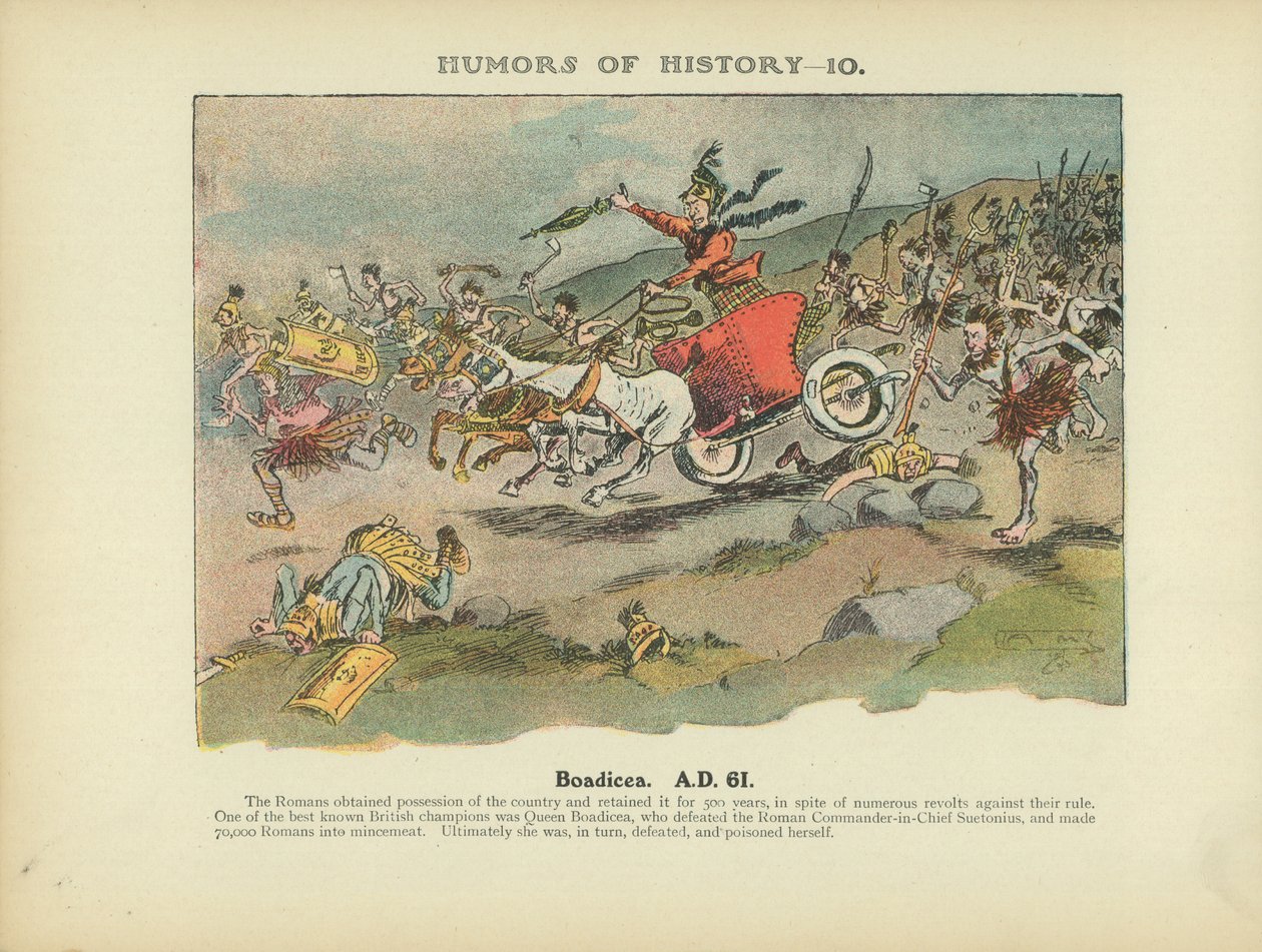 Boadicea. Kr. u. 61 (színes litográfia) alkotó: Arthur Moreland