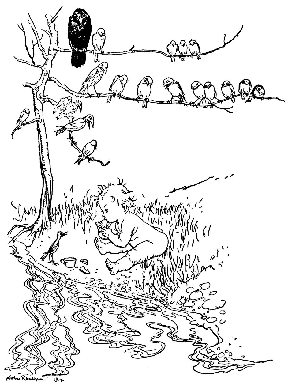 Illusztráció Peter Pan számára alkotó: Arthur Rackham