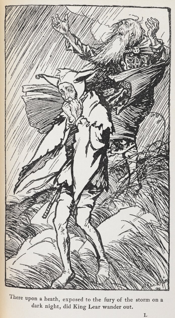 Lear király illusztrációja. alkotó: Arthur Rackham