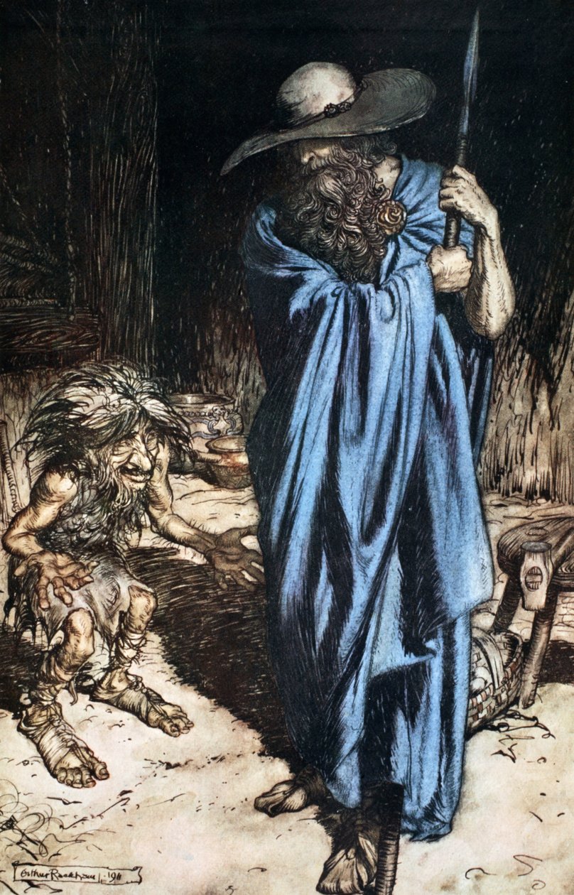 "Mime és a vándor", 1924. alkotó: Arthur Rackham