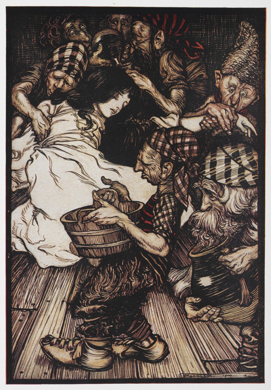 Hófehérke a hét törpével. alkotó: Arthur Rackham