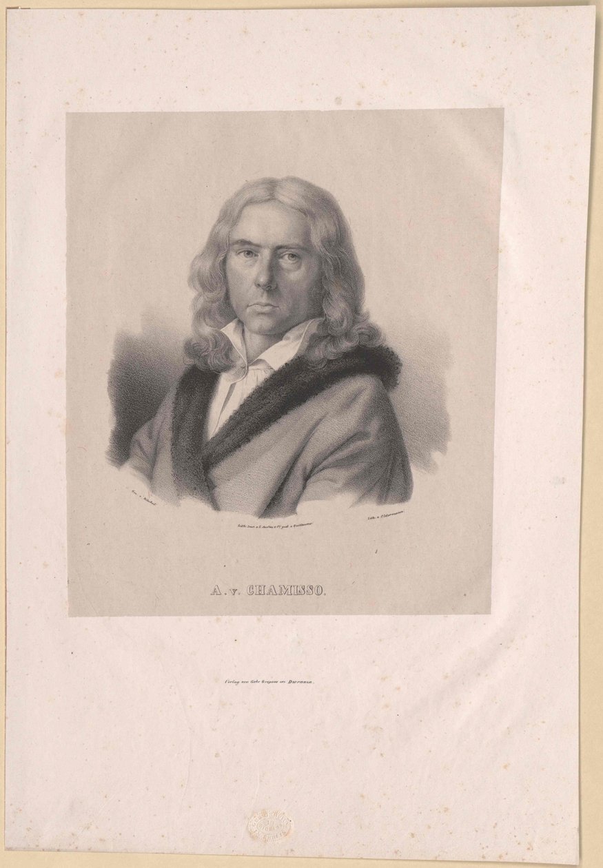 Adelbert von Chamisso (nyomtatás) alkotó: Artist Unknown