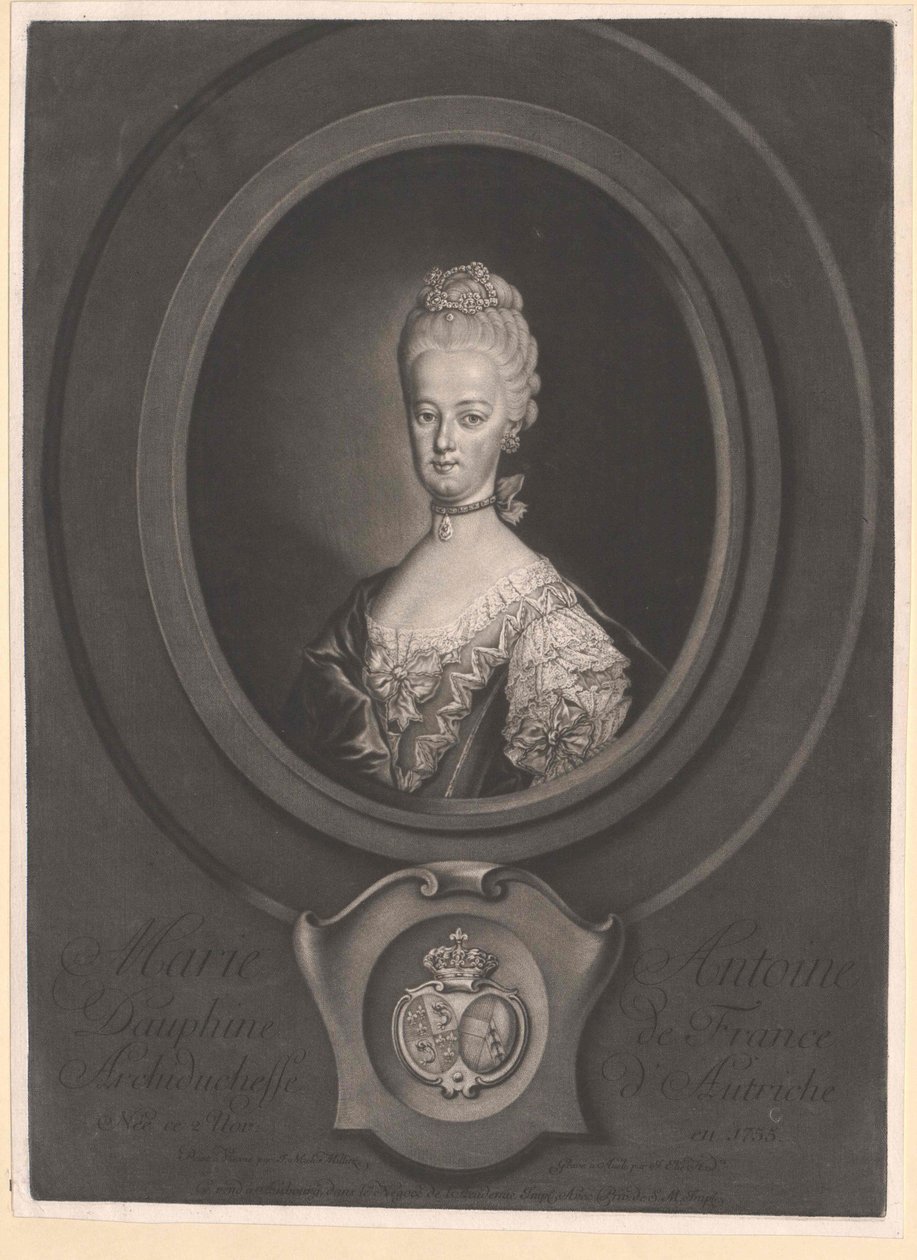 Marie Antoinette osztrák főhercegnő (nyomtatás) alkotó: Artist Unknown
