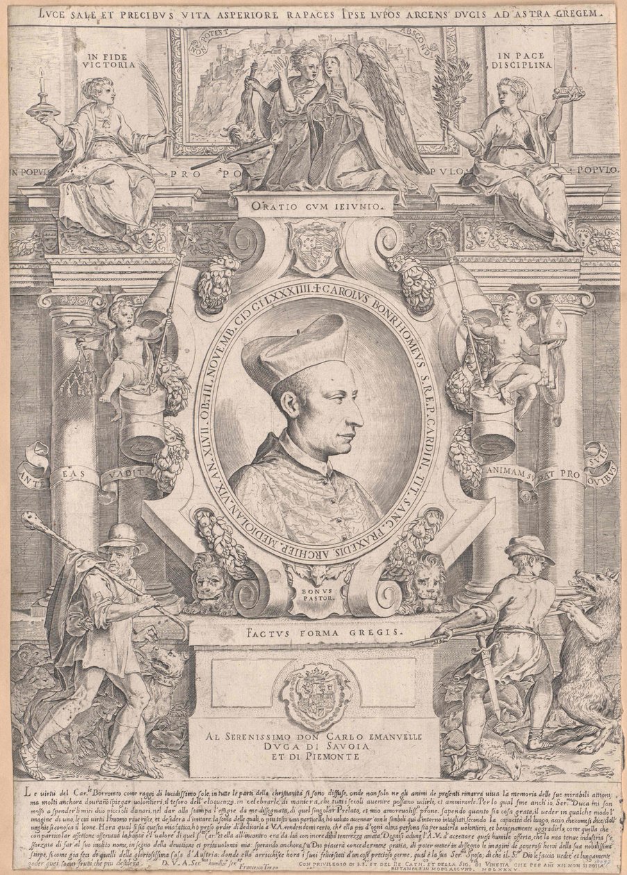 Carlo Borromeo (nyomtatás) alkotó: Artist Unknown