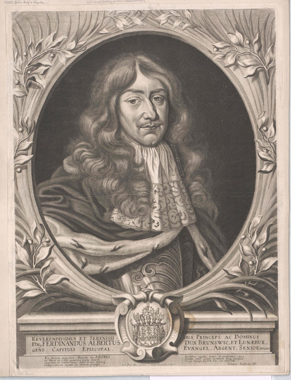 Braunschweig-Wolfenbuettel hercege Ferdinand Albert II (nyomtatás) alkotó: Artist Unknown