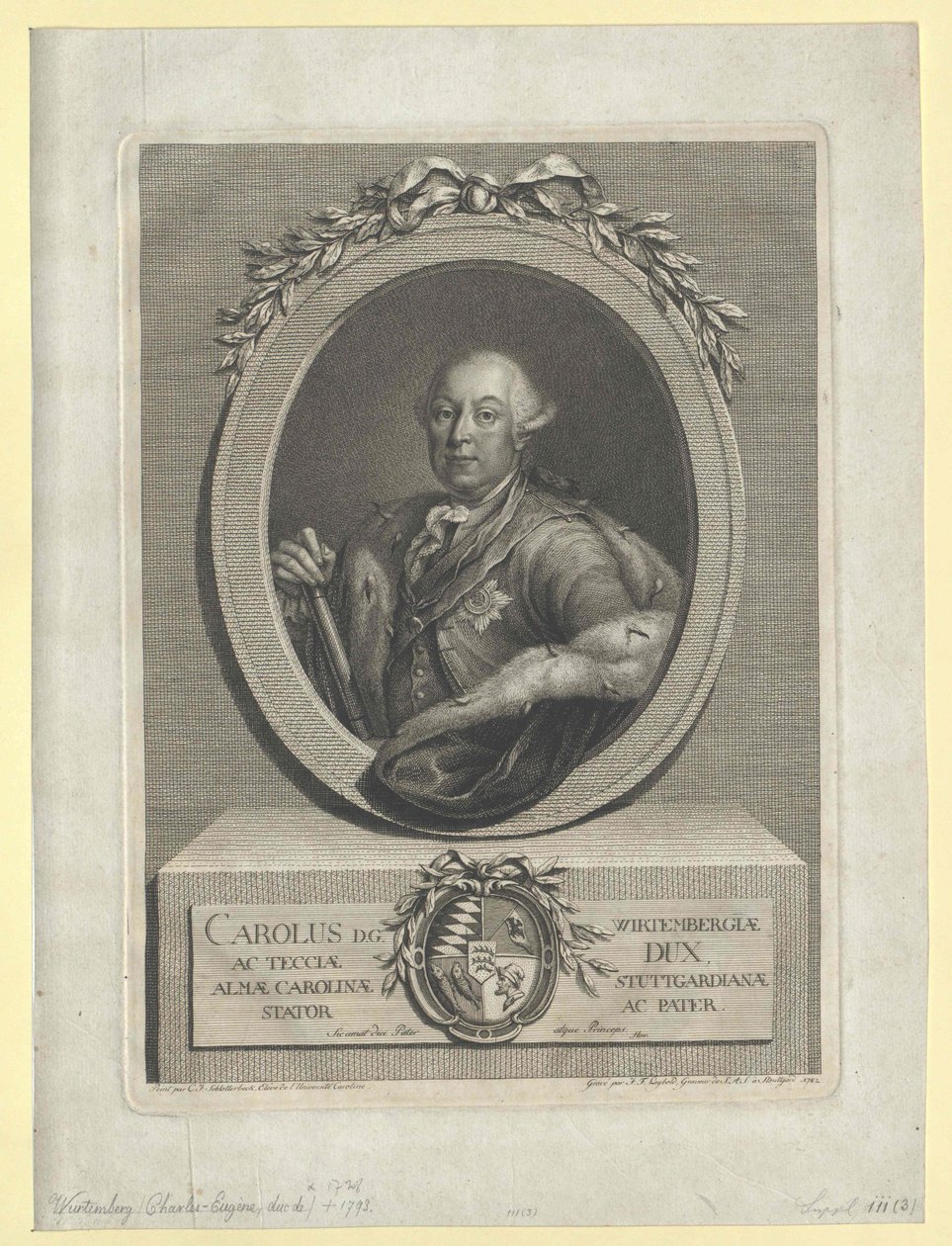 Württemberg hercege II. Károly Eugene alkotó: Artist Unknown