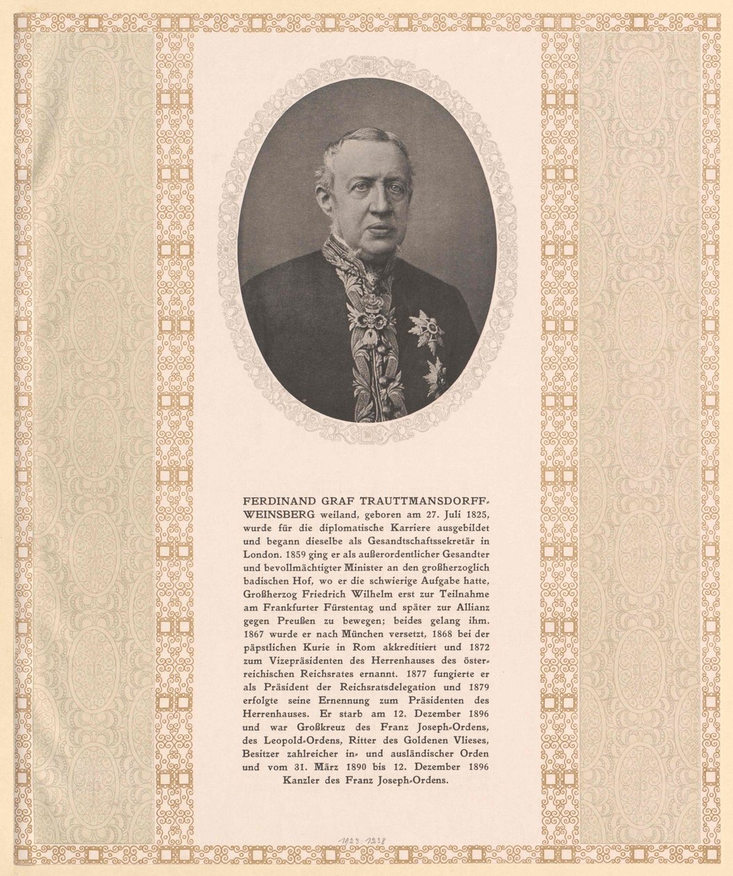 Ferdinand gróf Trauttmansdorff-Weinsberg alkotó: Artist Unknown