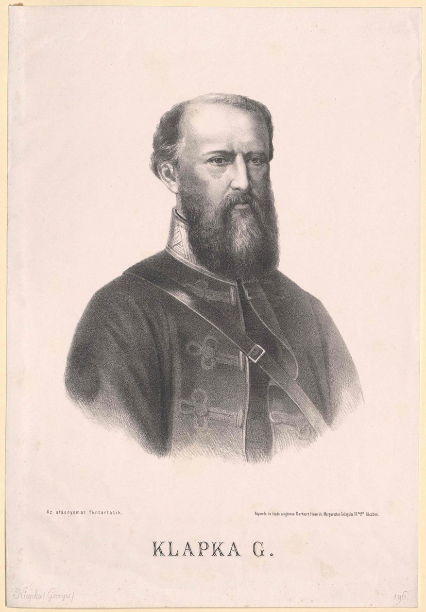 Georg Klapka alkotó: Artist Unknown