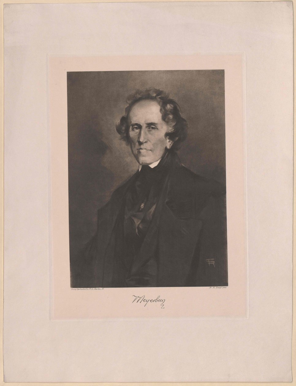 Giacomo Meyerbeer (nyomtatás) alkotó: Artist Unknown