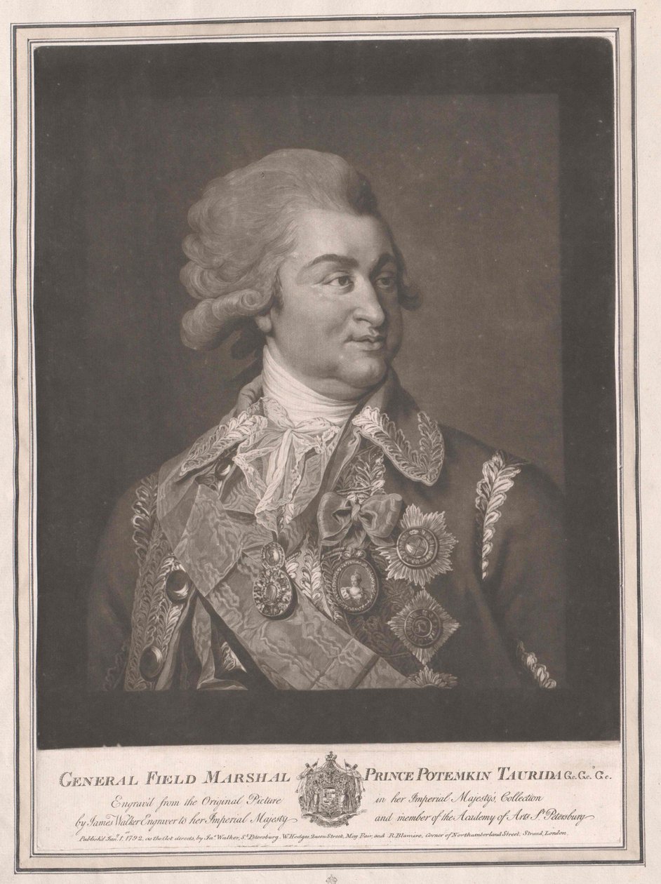Grigorij Alekszandrovics Potemkin gróf (nyomtatás) alkotó: Artist Unknown