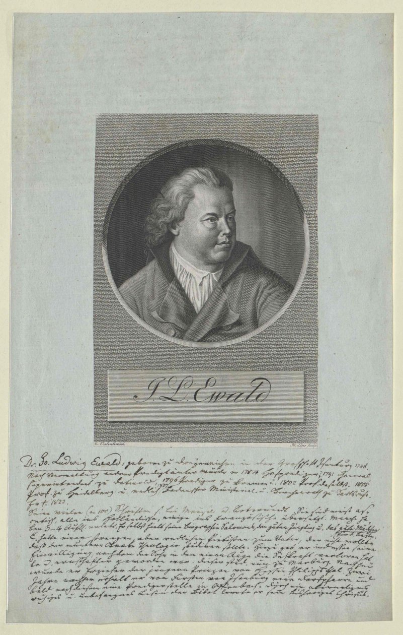 Johann Ludwig Ewald (nyomtatás) alkotó: Artist Unknown