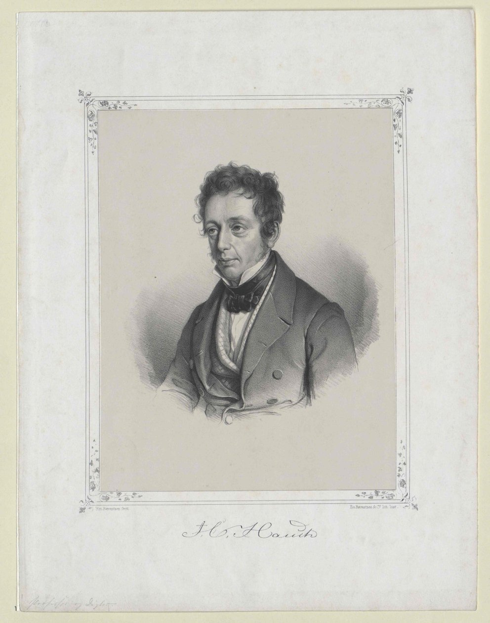 Johannes Carsten Hauch (nyomtatás) alkotó: Artist Unknown