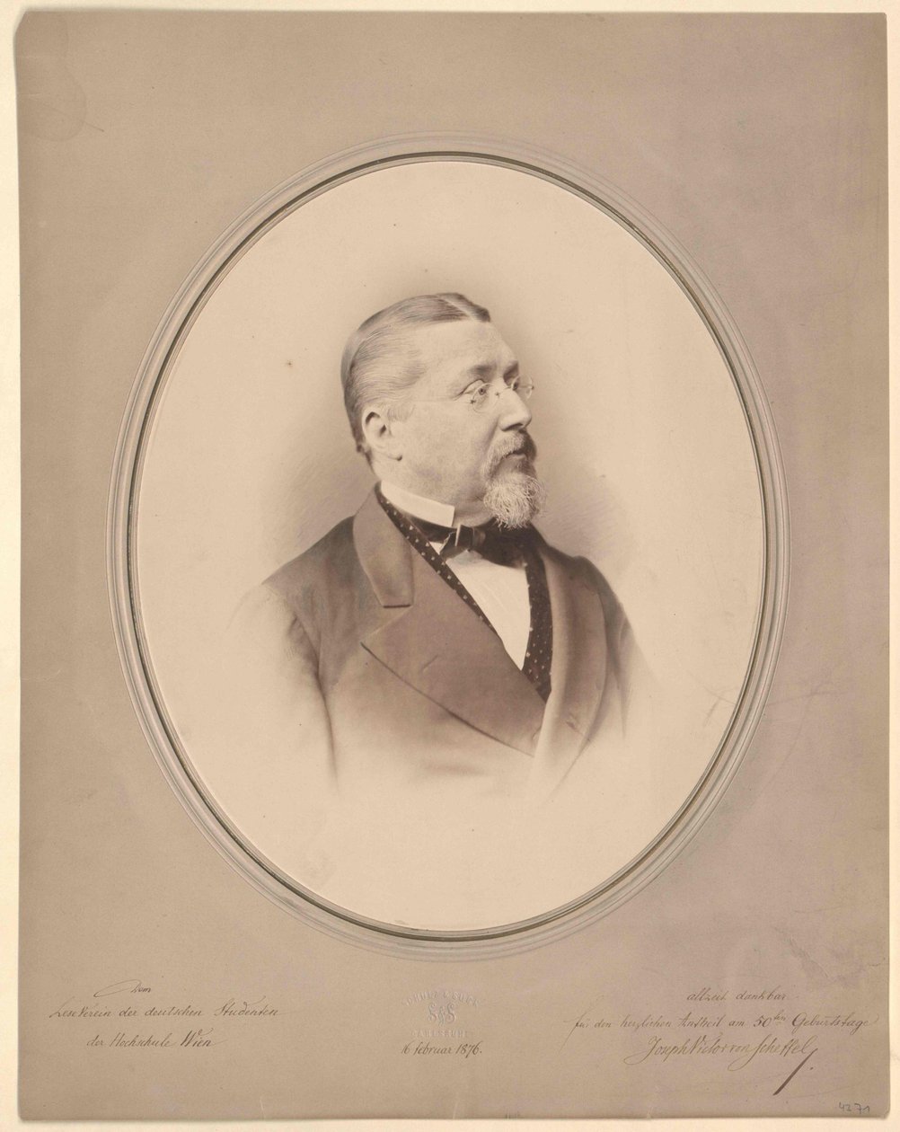 Joseph Viktor von Scheffel (nyomtatás) alkotó: Artist Unknown