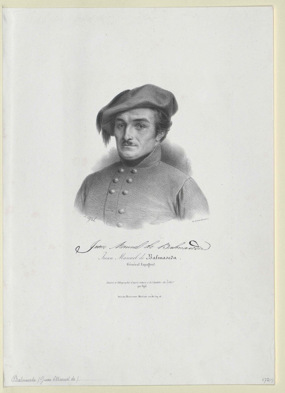 Juan Manuel Balmaseda (nyomtatás) alkotó: Artist Unknown