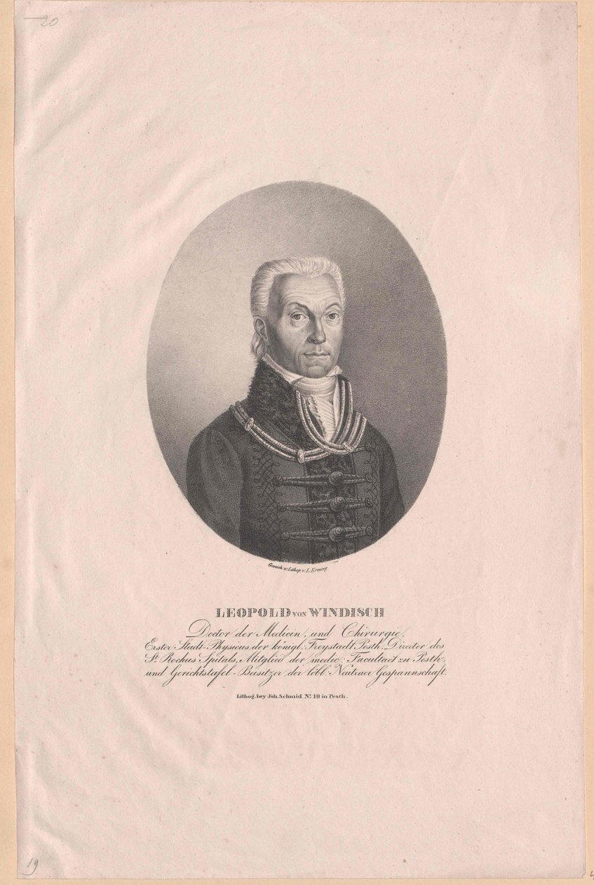 Leopold von Windish (nyomtatás) alkotó: Artist Unknown