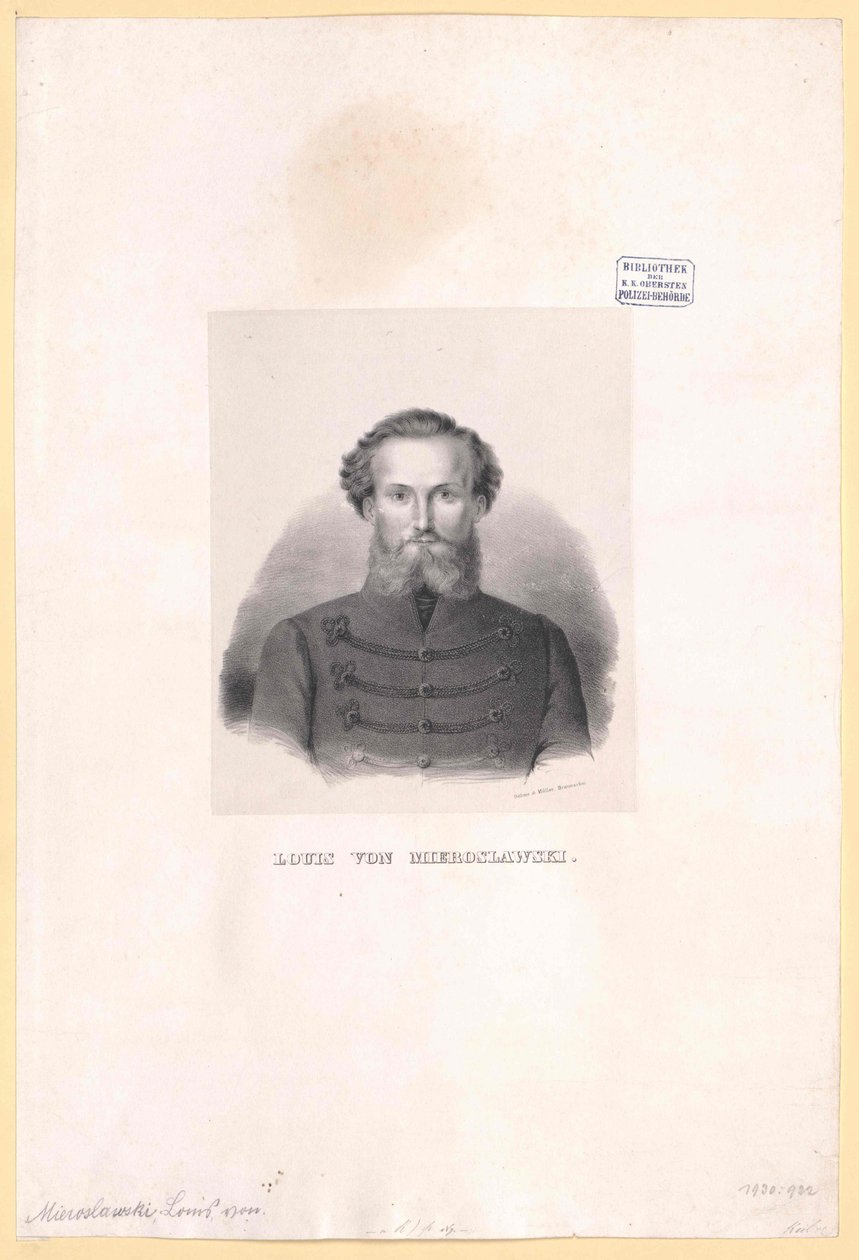 Louis de Mieroslawski alkotó: Artist Unknown