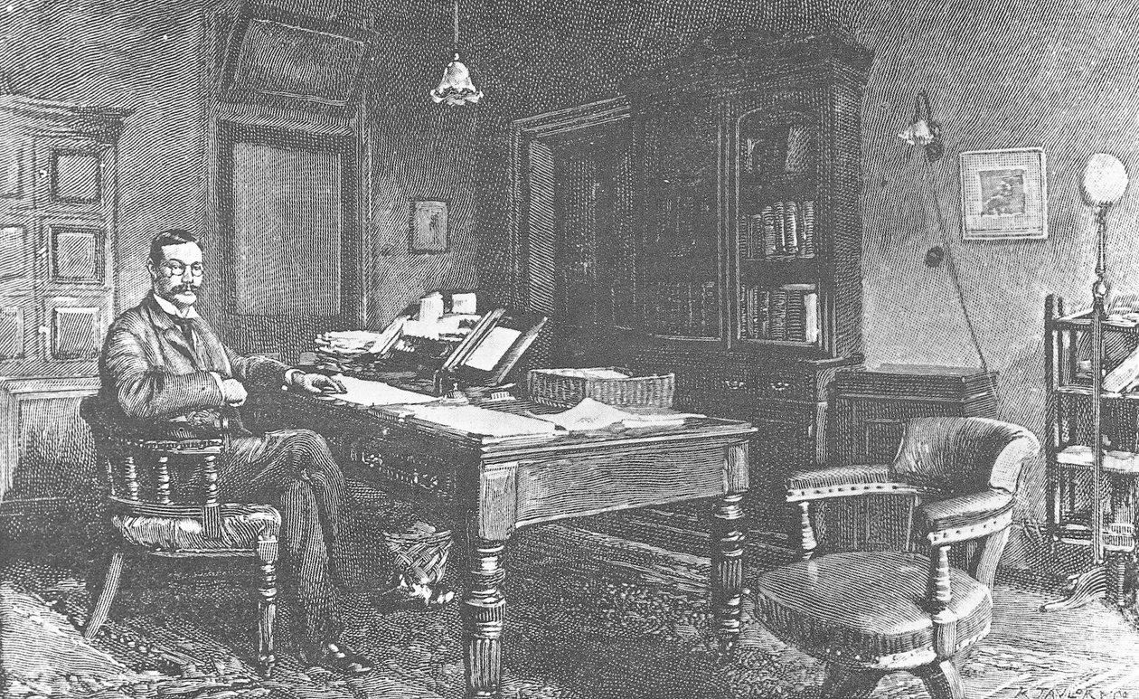 Arthur Conan Doyle portréja (metszet) alkotó: Artist Unknown