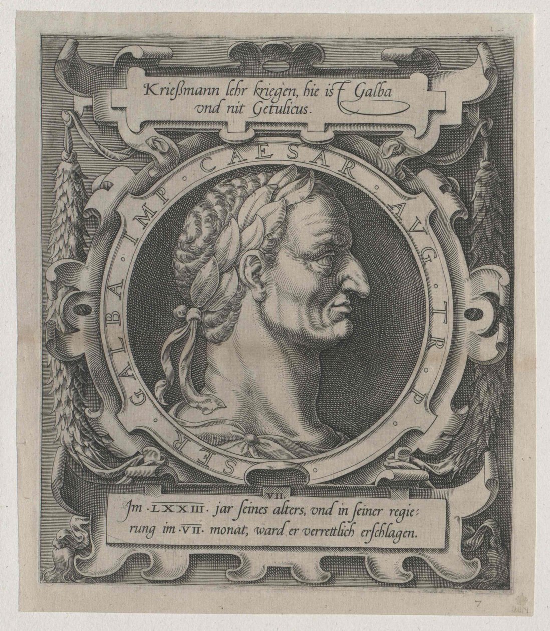Galba római császár (nyomtatás) alkotó: Artist Unknown