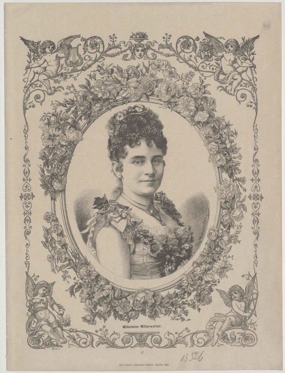 Wilhelmine Mitterwurzer (nyomtatás) alkotó: Artist Unknown