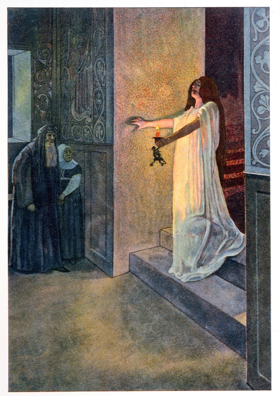 Lady Macbeth alvajáró, illusztráció William Shakespeare (1564-1616) 