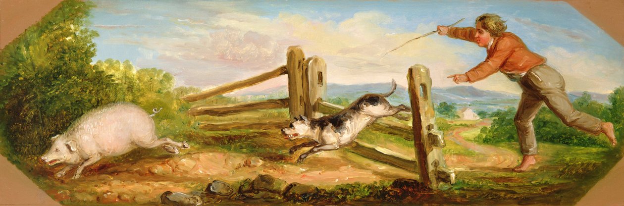 Disznót kergető fiú, 1836 alkotó: Asher Brown Durand