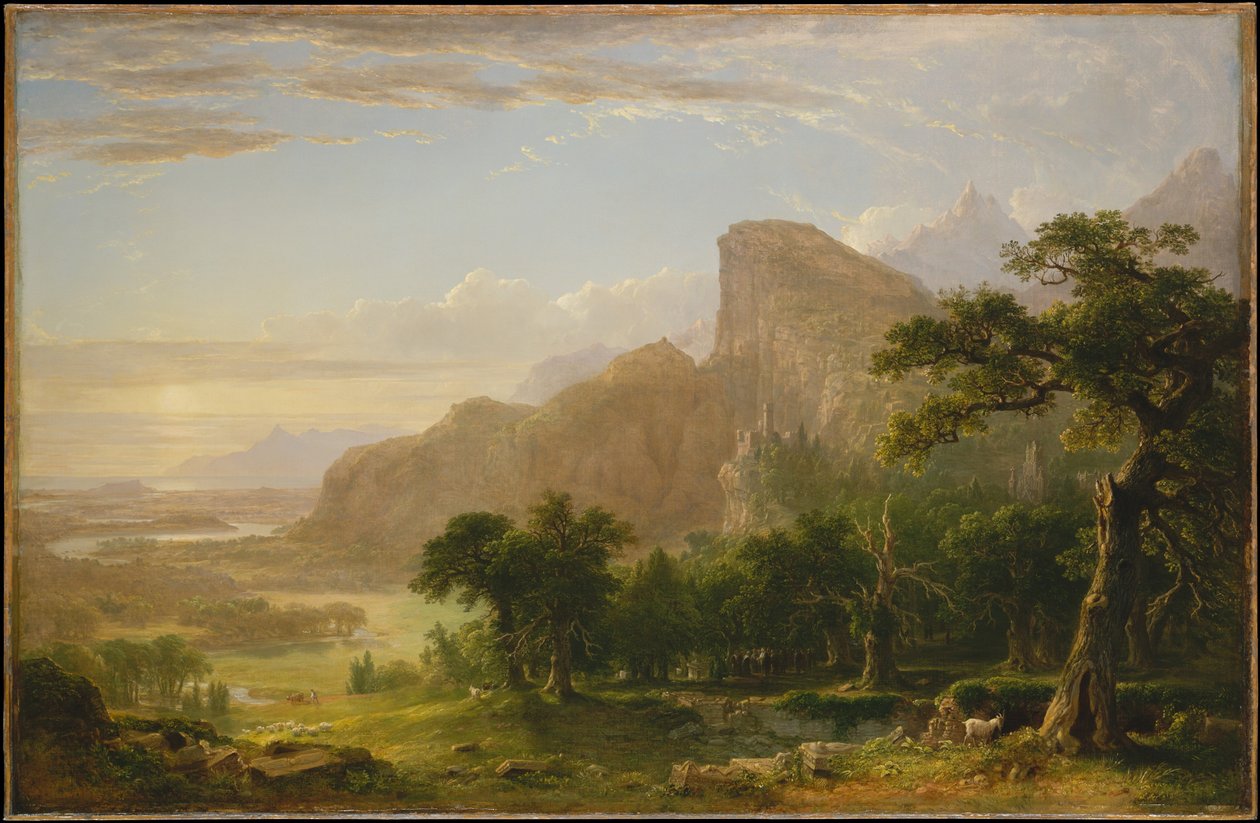 Tájkép-jelenet a "Thanatopszis"-ból alkotó: Asher Brown Durand