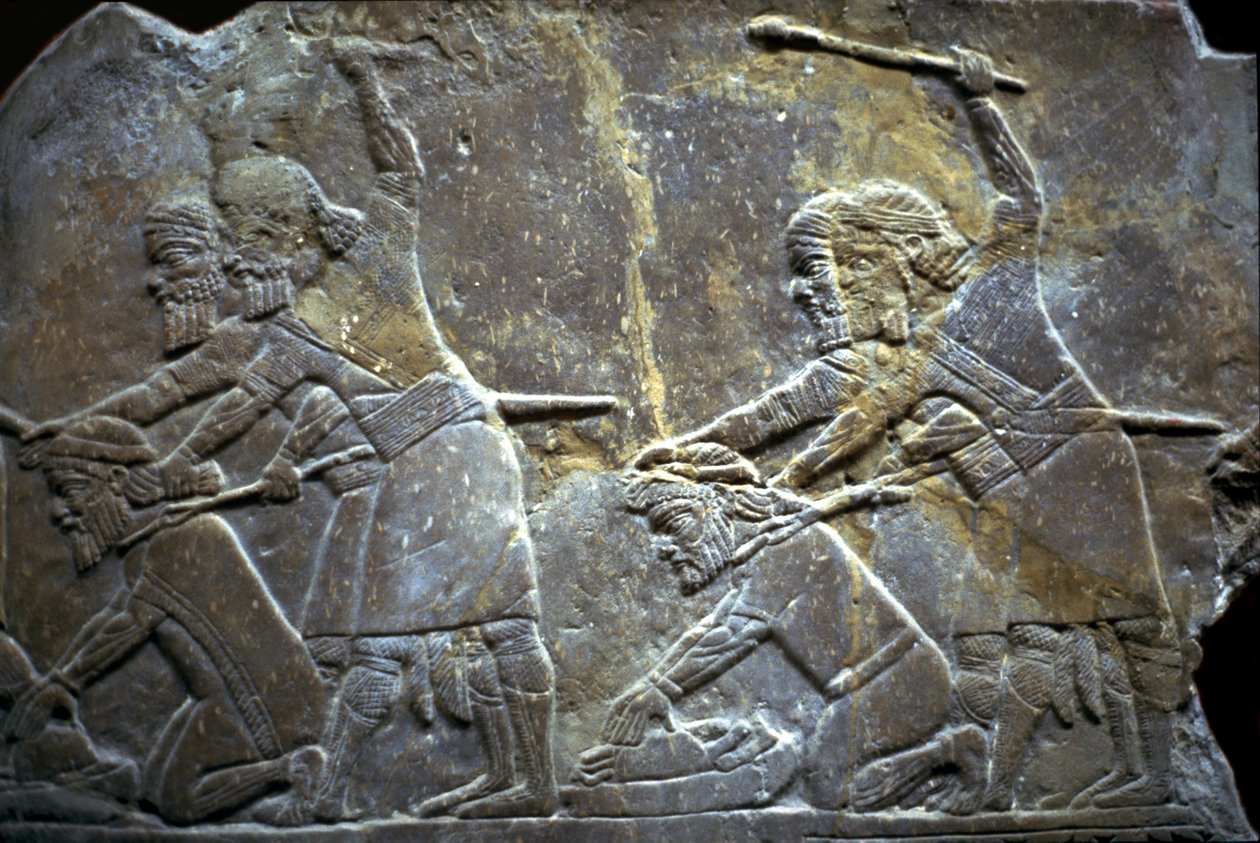 Ashurbanipal a Til-Tuba-i csatában, ie 650-620 között alkotó: Assyrian