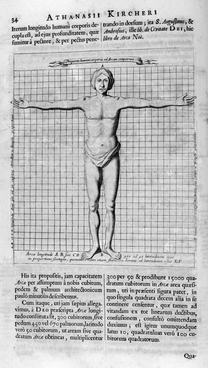 Az ember arányai, 1675 alkotó: Athanasius Kircher