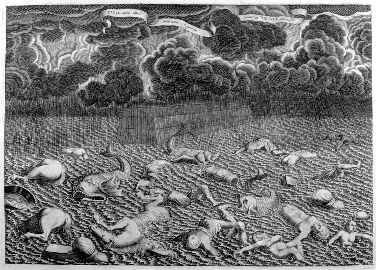 Az özönvíz jelenete, 1675 alkotó: Athanasius Kircher