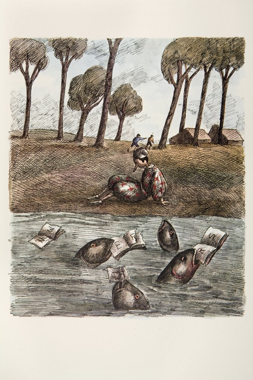Illusztráció Carlo Collodi "Pinokkió"-jából alkotó: Attilio Mussino