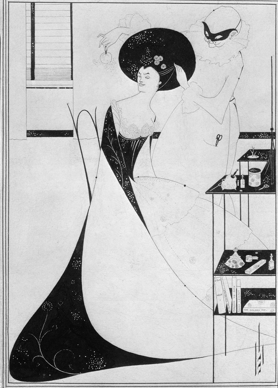 The Toilet of Salome, illusztráció Oscar Wilde „Salome” című drámájának angol kiadásához, 1894 (indiai tinta papíron) alkotó: Aubrey Beardsley