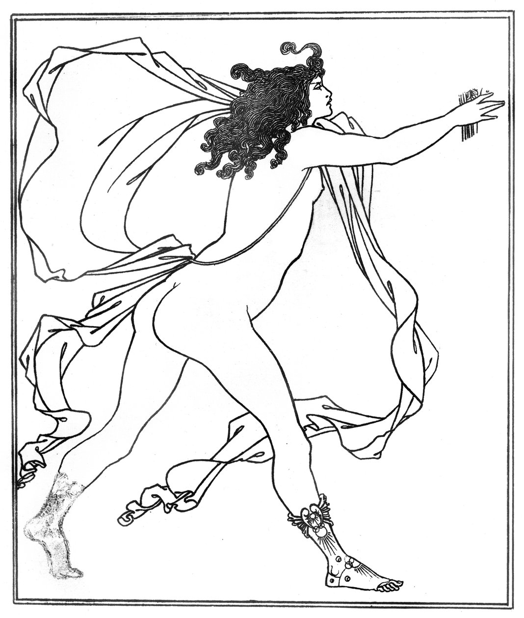 Apollo üldözi Daphnét (toll és tinta) alkotó: Aubrey Beardsley